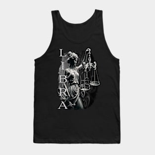 Elegant Libra Zodiac Scales & Justice Art Tank Top